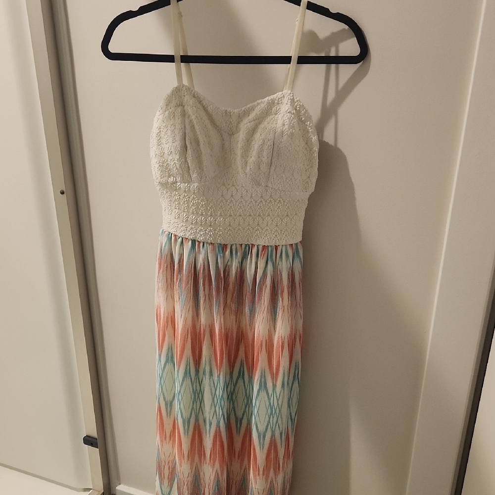 Lily Rose Pleated Sundress White and Red